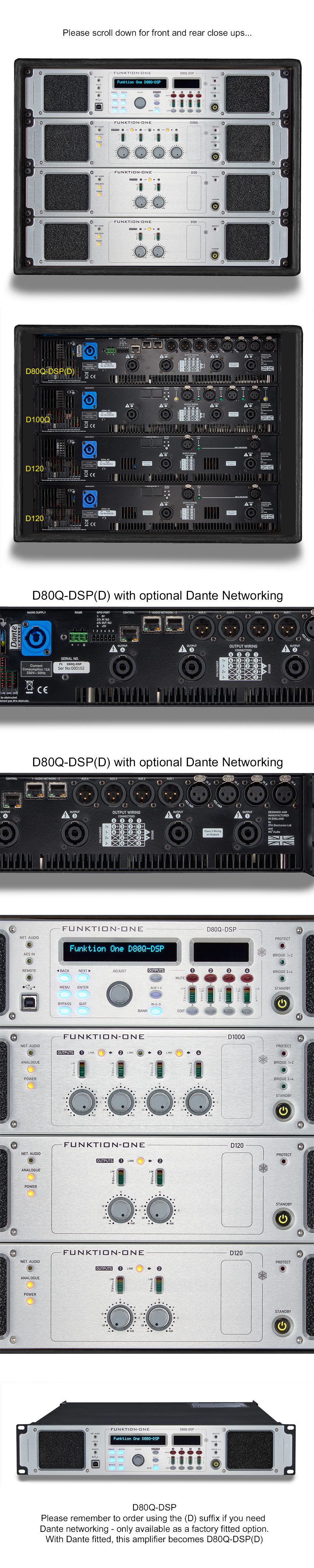 D-Series Amplifiers Technical Drawing