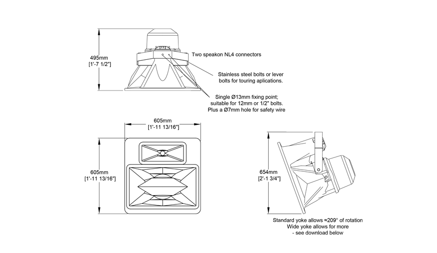 Evo 6SH Skeletal  Technical Drawing