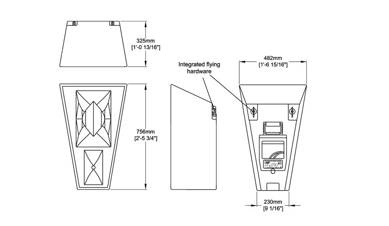 Res 4D Downfill Technical Drawing