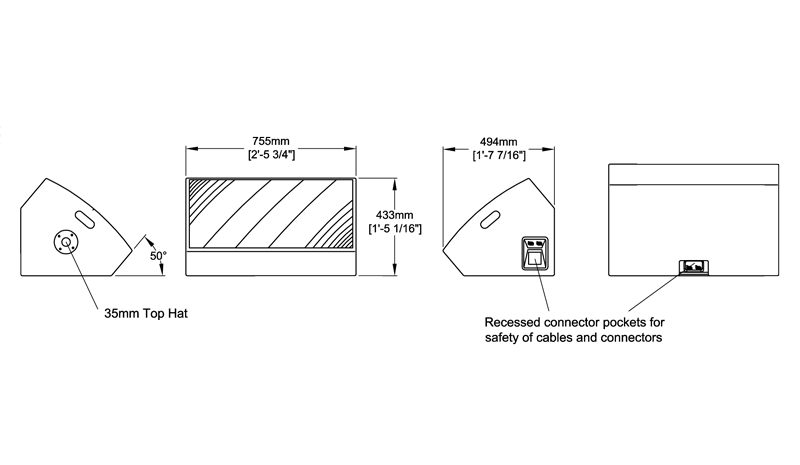 PSM18 Point Source Monitor Technical Drawing