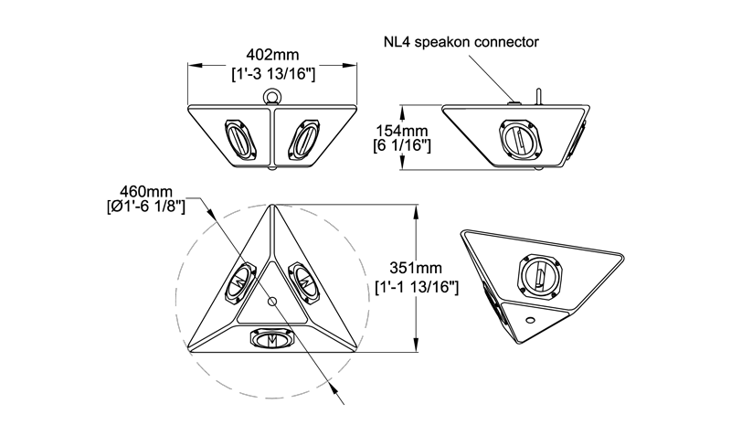 Satellite Tweeter Pod Technical Drawing
